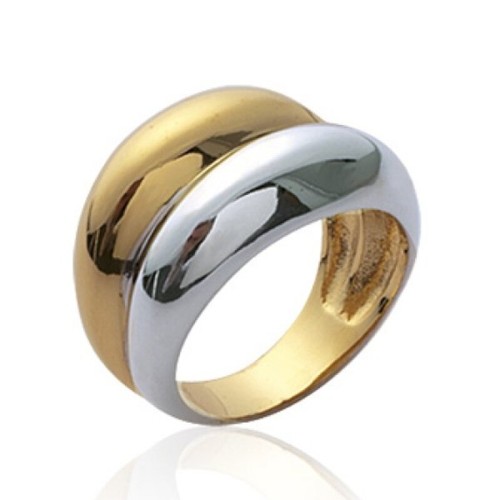 Bague anneaux jumeaux bombés