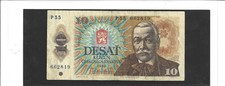 Billet de banque de Tchecoslovaquie 10 korun 1986