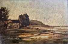 Edmond André (1837-1877) Paris impressionniste exposition à Honfleur paysage 69