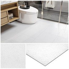 Dalle PVC Adhesive Sol Blanc Lavable Lino Sol Adhesif Cuisine Salle de Bain C...