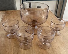 BIOT SERVICE A PUNCH SANGRIA COUPE VERRE Lilas Soufflé Vintage .