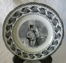 - ASSIETTE GIEN XIX "ASSIETTE DEVINETTE" OU EST LA CHIFFONNIERE ? BCP EN VENTE