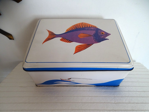 Boite tole vintage papier - , à