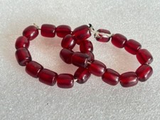 Rare Vintage Ancien Fait à la Main Perles Bracelet Set 2 Pièces, de Collection