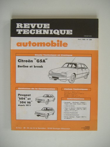 Revue technique rta - revue, citroËn