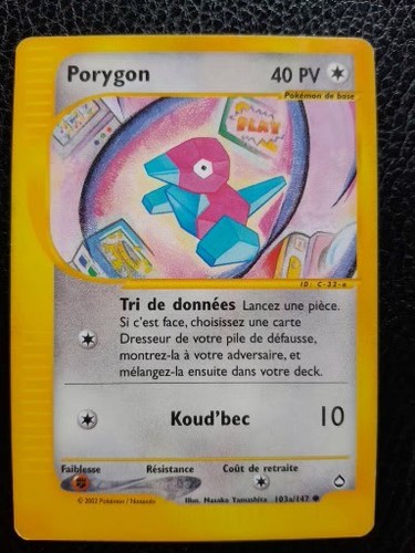 Carte pokemon porygon - pokemon, 103b/147