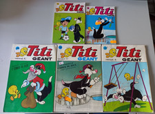 Lot de cinq revues TITI POCHE N°55, N°95, TITI GEANT N°46, N°35, N°38 (N°3932S)