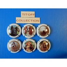 la serie de 6  capsule de champagne glod -fauvet (chiens)