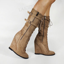 Vintage Women Calf Boots Side
