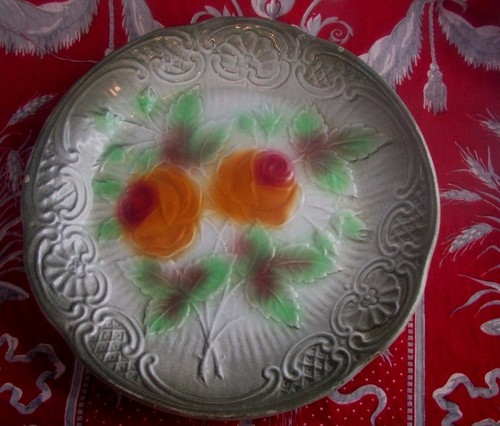 Ancienne assiette barbotine - ancienne,