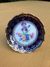 Coupelle décorative en porcelaine de Limoges réhaussée à la main