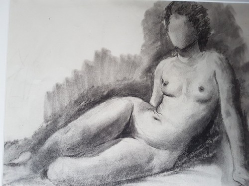 Etude dessin jeune fille - , nue