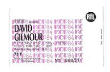 RARE TICKET BILLET CONCERT- DAVID GILMOUR LIVE STRASBOURG FRANCE 1984 PINK FLOYD