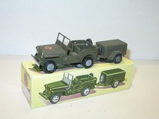 FJ, jeep militaire en métal avec remorque compresseur, france jouet 1:43