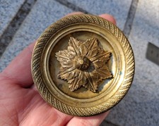 Ancienne décoration poignée Rosace bronze, meuble, embrasse rideau D=6,6cm N112C