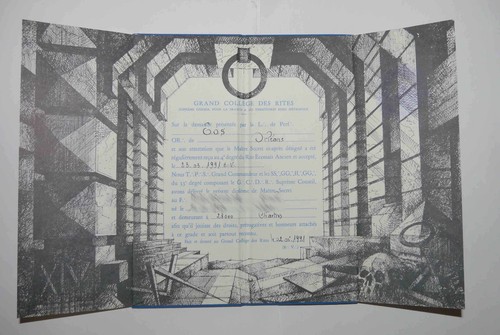 Diplôme franc maçonnerie - , 4°
