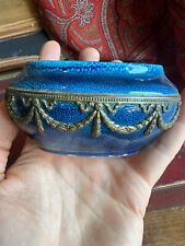 Vase Bleu Porcelaine Sèvres Millet Guirlande Bronze 19 th