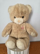 GROS OURS ANCIEN BOULGOM 48 CM MADE IN FRANCE PELUCHE BEIGE BRODERIE PRESIDENT