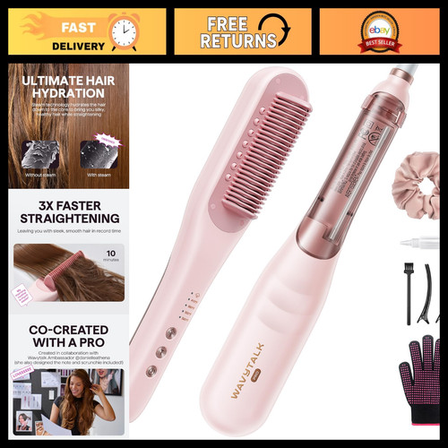 Steam hair straightener brush - straightener,