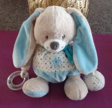 B17G / doudou peluche lapin boule bleu étoile activités ballon MOTS D'ENFANTS