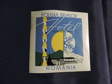 ETIQUETTE DE BAGAGE D'HÔTEL ANCIENNE GRAND HOTEL POIANA BRASOV ROMANIA ROUMANIE