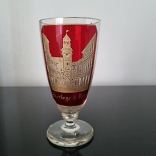 Verre Cristal Rouge gravé Horloge A Vire Normandie Calvados vers 1870 Ruby 