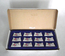 Set of 12 Vintage French Porcelain Cutlery Rests Pretty Floral Decoration 4430