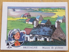 1966   BRETAGNE  MAISON DE PECHEUR  BON POINT ECOLE SCOLAIRE  CARTE  D'ORIGINE