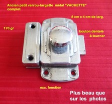 ANCIEN PETIT VERROU-TARGETTE METAL blanc T.B.E. --porte-placard etc.. clenche-