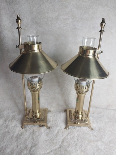 Vintage brass clawfoot lamps - vintage,