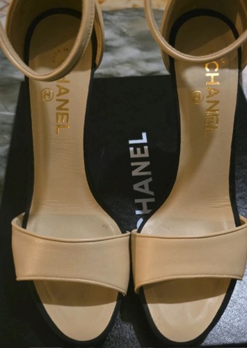 Sandales chanel cuir beige - beige, –
