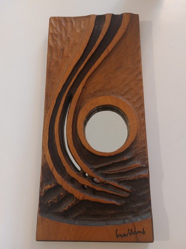 Miroir brutaliste bois - miroir,