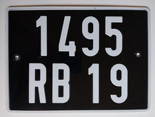 Plaque minéralogique Vintage noire en métal 27.5x20 TBE ?