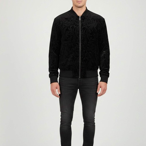 Veste baroque jacquard noir