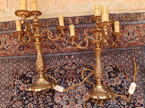 Paire candelabres en - paire,