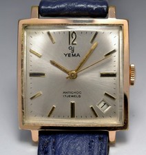 MONTRE ANCIENNE YEMA PLAQUEE OR DATE CALIBRE JEAMBRUN 1960 VINTAGE FRENCH WATCH
