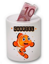Tirelire Poisson clown personnalisée avec prénom – Cadeau original