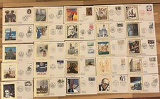 LOT DE 25 ENVELOPPES 1er JOUR  sur Soie - FDC - Neuf
