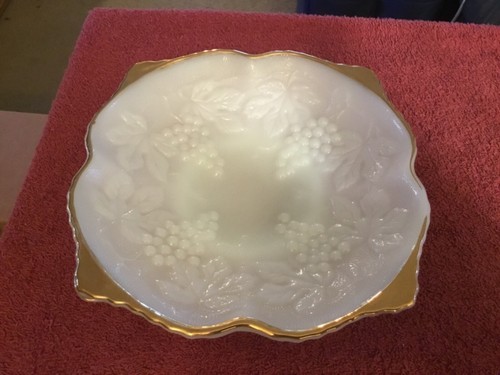 White glass gold - glass, rimmed