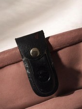Ancien étui en cuir vintage pour couteau pliant, accessoire rétro collection