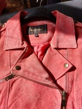 BLOUSON FEMME MAC DOUGLAS ORANGE CUIR NUBUCK ET DAIM T38 TBE