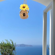  Ruche décorative en nid d'abeille tissée en paille, Style rustique, ornement