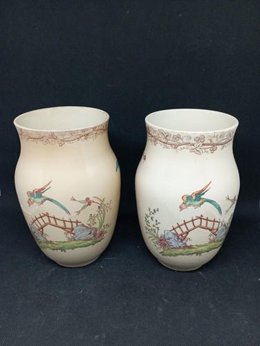 Paire vase signé keller - ,