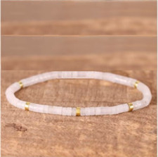 Bracelet de perles Jade blanc en pierre naturelle, Sur mesure