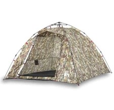 Tente De Camping 4 Personnes Vert Camouflage Libération Rapide 262x254cm