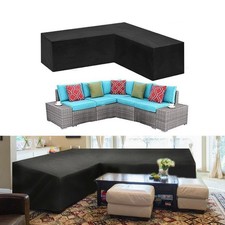 Housse de canapé d'angle All Weather Protection 210D Oxford forme V couleur noi