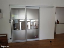 Porte coulissante alu et verre