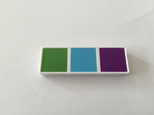 Domino vert bleu violet - , pièce