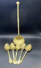 Cuillère à Bouillie XVIIIeme/ Louche laiton XVIIIeme/Fleur De Lys/Art Populaire