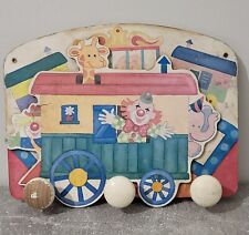 Porte Manteau Enfant Clown Cirque Vintage En Bois 3 patères Années 80-90 